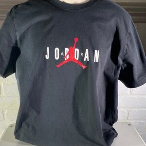 Jordan Black Tee with Red Jumpman Logo